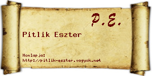 Pitlik Eszter névjegykártya